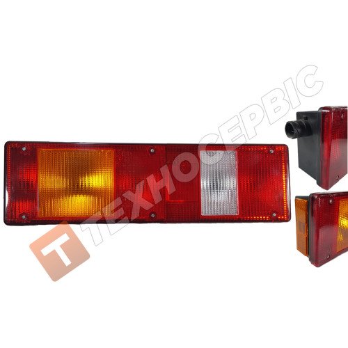 Фонарь задний МАЗ КАМАЗ левый c габаритом AMP разъем сбоку 7452.3716