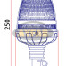 TR518-3 Flashing beacon orange 24v mounting on a rod (AYFAR Turkey)