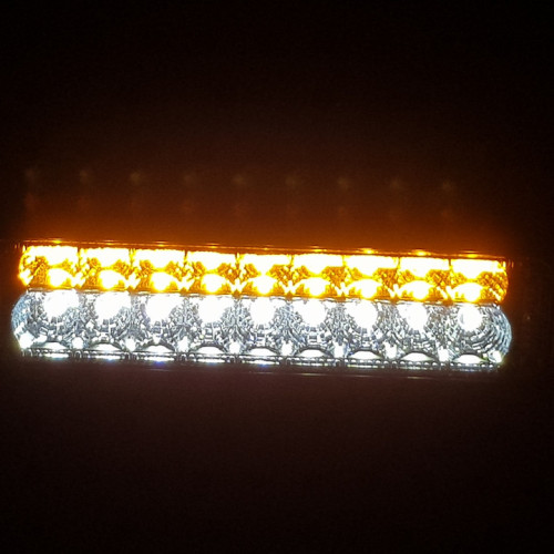 Світлодіодна фара LED ПРОТИТУМАНКА+ходові вогні корпус 40мм 18W на 18 діодів жовте світло+біле світло