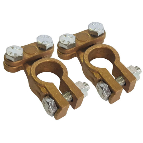 Brass battery terminals 2 pcs car-truck jumper fasteners (made in Ukraine) (price with VAT)