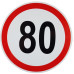 Наклейка знак Обмеження максимальної швидкості 80 км розмір (діаметр) 160мм