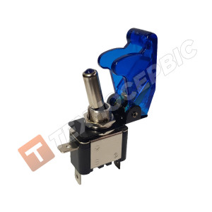 Toggle switch for 2 positions with blue backlight and cover 12V 20A
