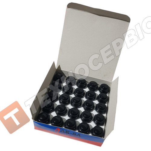 Push button black M22 (for screws) without fixation (Turkey)