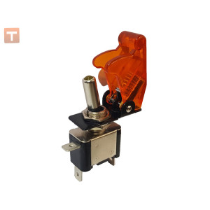 Toggle switch for 2 positions with yellow backlight and cover 12V 20A