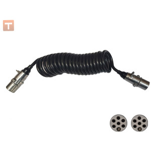 Electric cable 7 pin S-Type 5.5 m trailer PE metal plugs