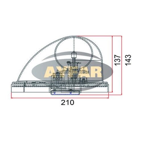 Маячок мигалка крапля проблискова синя 12v магнітне кріплення AYFAR TR501-2 Туреччина 