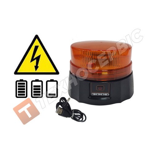 Проблесковый маячок оранжевый автономный на магните с зуммером (аккум.3500mA)