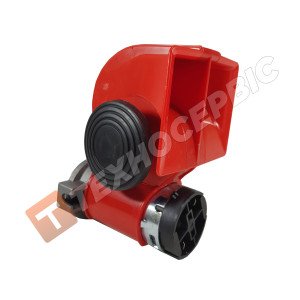 Сигнал електропневматичний 12V вольт Двотональний рожкова конструкція червоний корпус